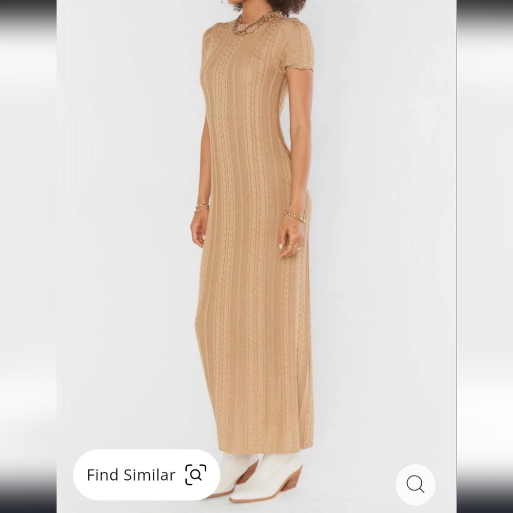 valleta midi dress in gold shimmer knit Size 2X